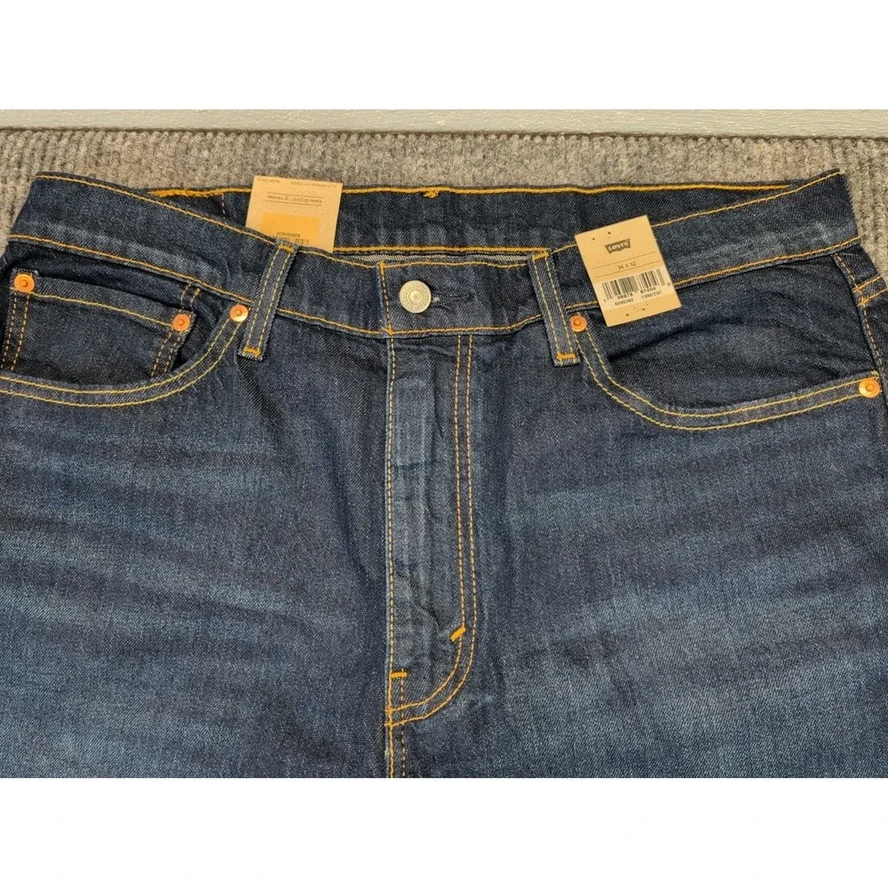 Levi's 505 Men's Regular Stretch 36x32 Dark Wash BRAND NEW